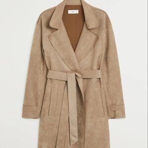 Mango Faux-Suede Trench Coat (Like New)